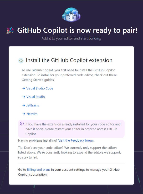 Github copilot pair with source code editor