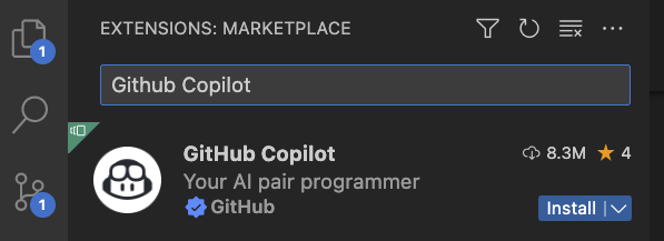 Install Github Copilot Extension