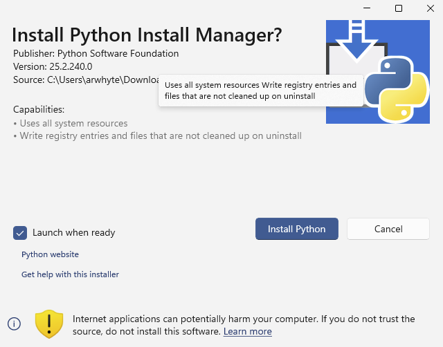 Python Install Manager