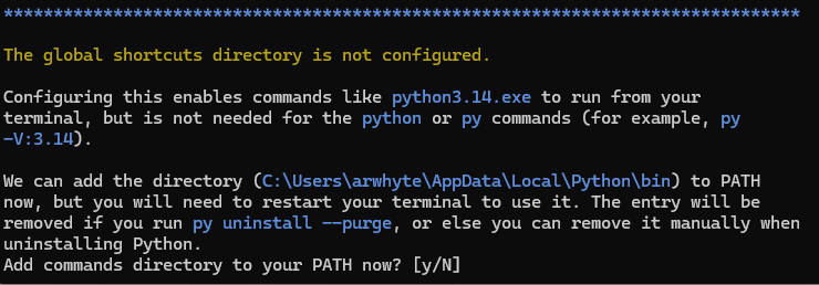 Windows Terminal add Python to PATH