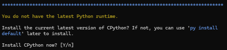 Windows Terminal install Python